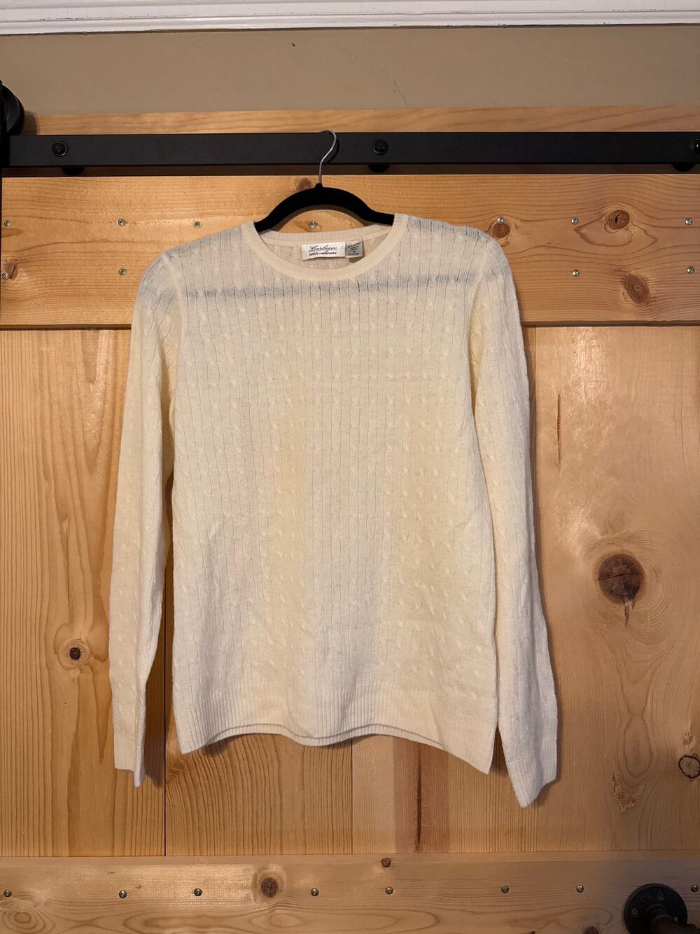 100% Cashmere Sweater Small Carlucci Cream Women’s Sz S Capsule Neutral Natural